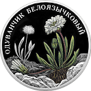 Одуванчик белоязычковый, серебро, 2 рубля
